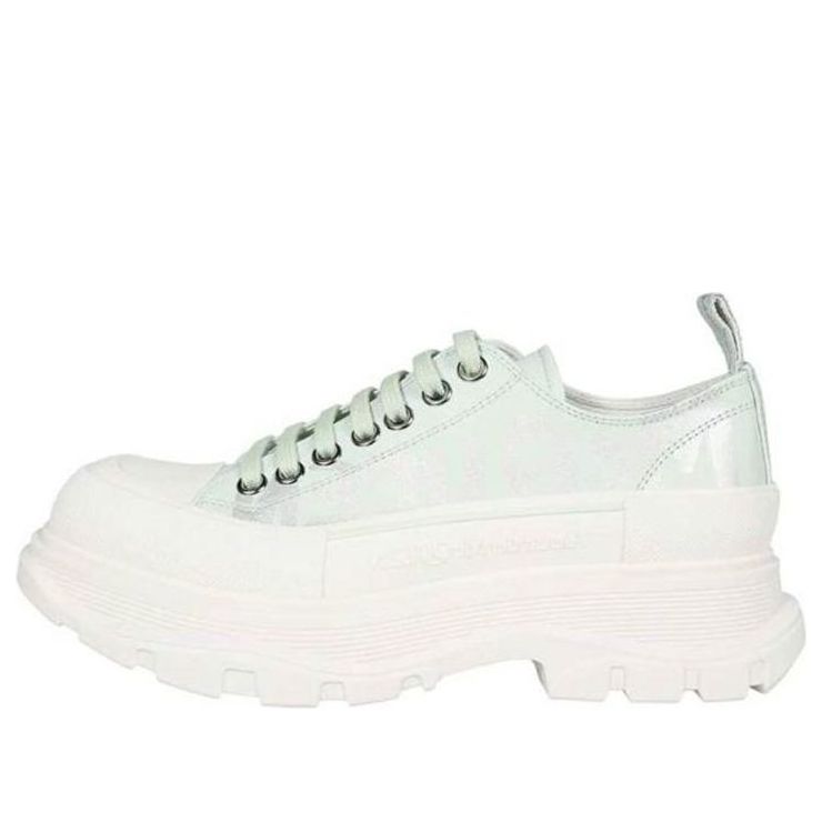 Alexander McQueen Tread Slick Leather Sneakers 'Green White' 711108WIAT64615