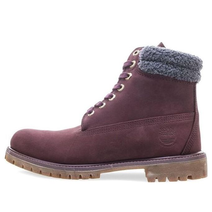 Timberland Premium 6 Inch Double Collar Waterproof 'Burgundy Nubuck' A1ZK8