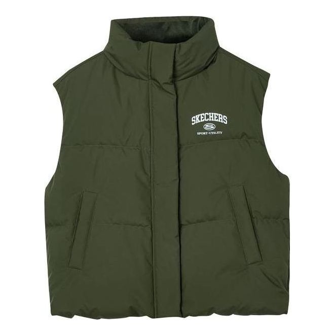 (WMNS) Skechers Casual Down Vest 'Green' L423W034-0067