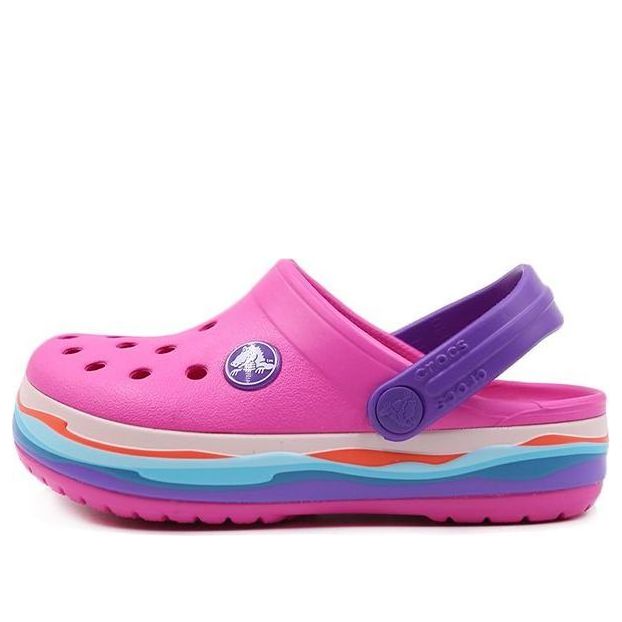 (PS) Crocs Crocband Wavy Band Small Crocs Casual Pink Purple Sandals 'Pink Purple' 205697-6L0