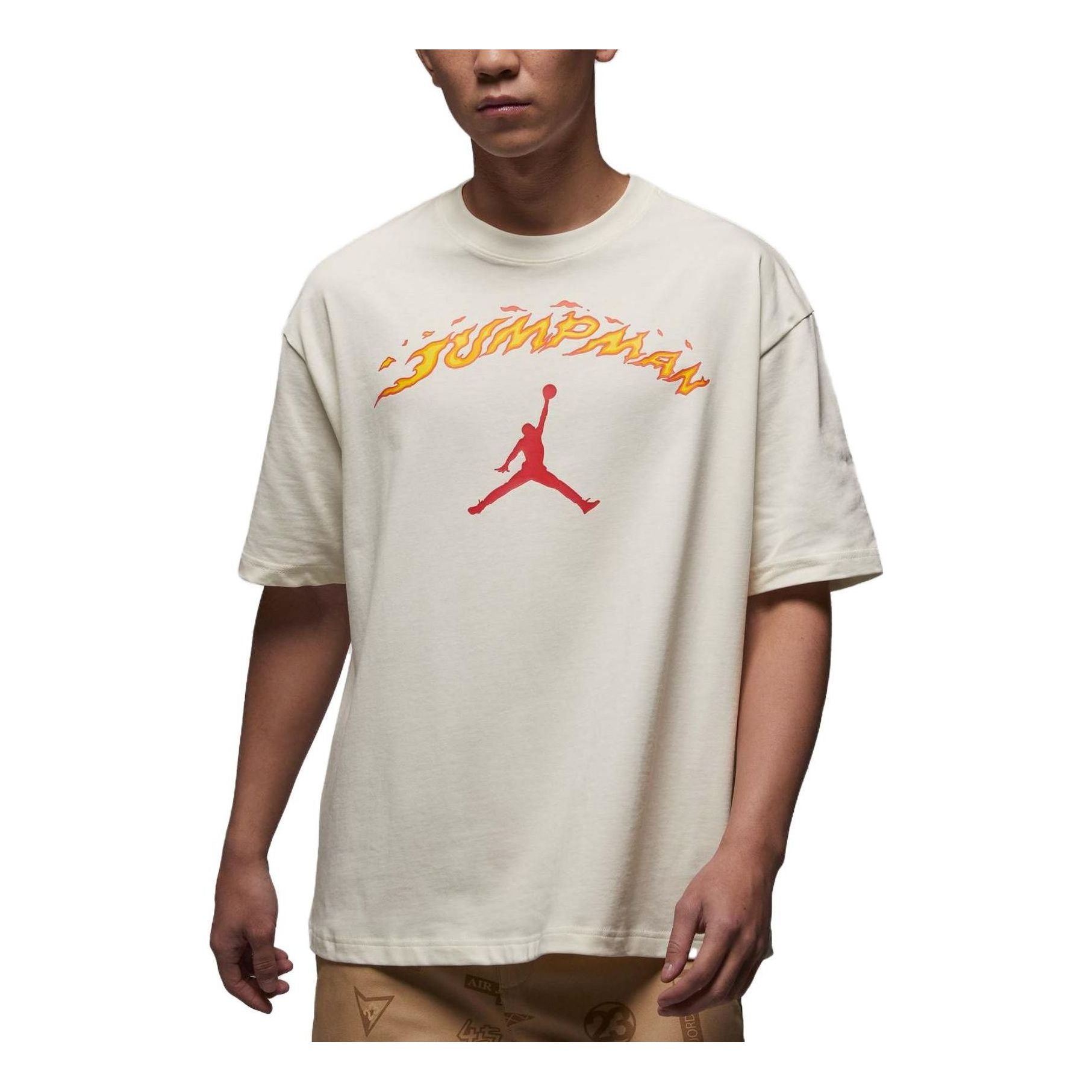 Air Jordan Fire Jumpman Logo T-Shirt 'White' FJ7685-133