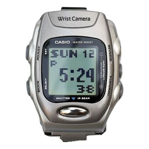 CASIO CAMERA Retro Watch Stainless Steel Strap Gray Digital WQV-2D-8JR