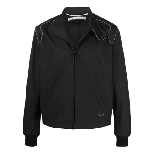 Off-White FW21 Logo aviator Jacket Version Black OMEA285S21FAB0021001