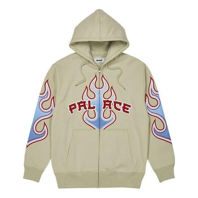 Palace Flame Zip Hoodie 'Olivegreen' P23CS104