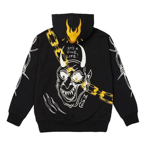 PALACE x Lotties Crossover Devil Hood Pattern Printing Loose Black P20HD020