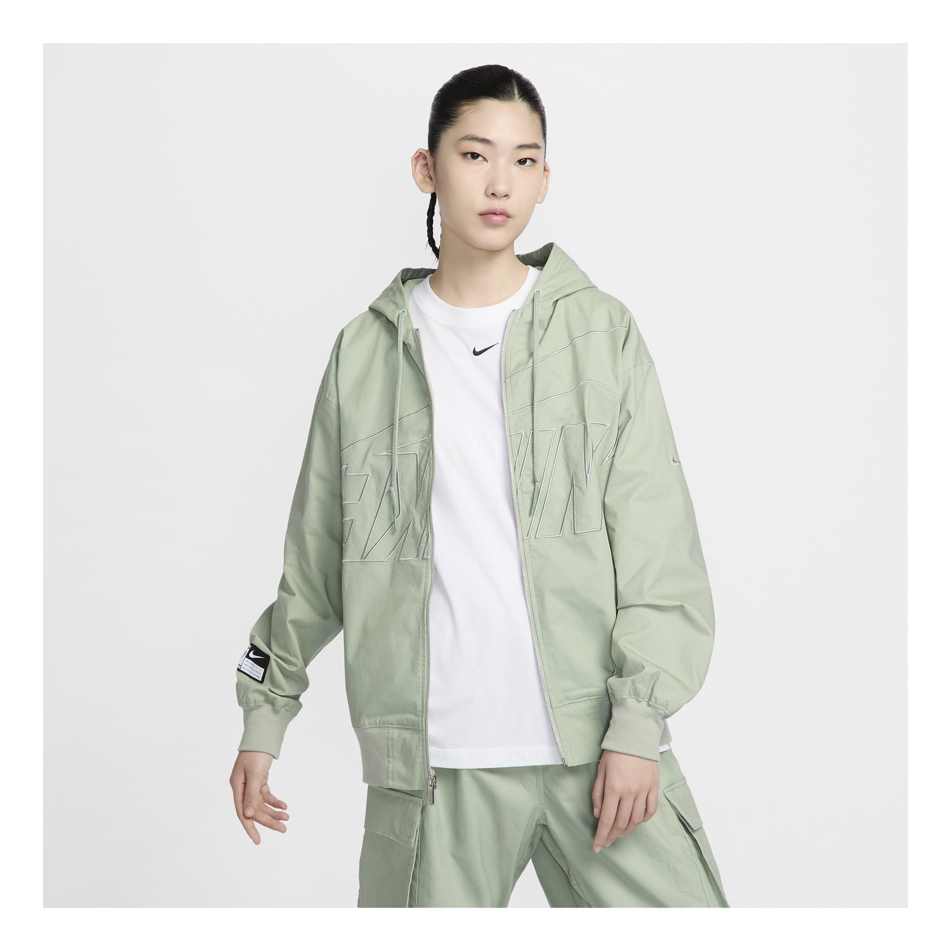 (WMNS) Nike Sportswear Oversize Logo Jacket 'Dance Jade Horizon' FV7775-370