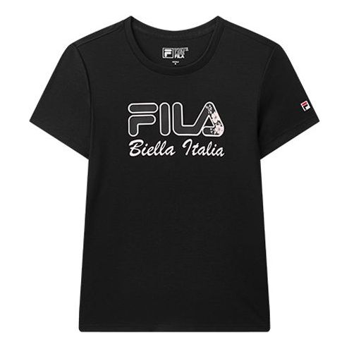 (WMNS) FILA Alphabet Printing Logo Short Sleeve Black F51W018139F-BK