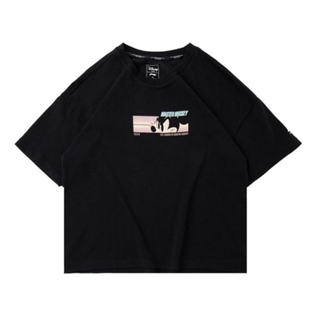 Li-Ning x Disney Crossover Mickey Printing Short Sleeve Black AHSQ126-3