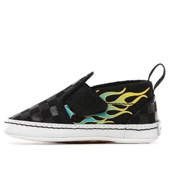 (TD) Vans Glow Flame Slip-On V Crib 'Black' VN0A2XSLESY