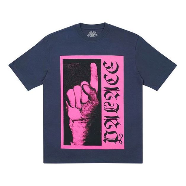 PALACE Finger Print Short-Sleeved T-Shirt Pattern Short Sleeve Unisex Blue PAL-SS21-006