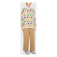 Men's Gucci FW21 Star Full Print Round Neck Wool Sweater Beige 661835-XKBXY-9275