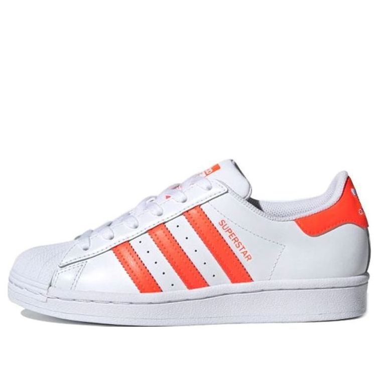 (GS) adidas originals Superstar J 'White Orange' FW3978