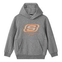 (GS) Skechers S Letter Printed Hoodied 'Grey Orange Black White' P421B006
