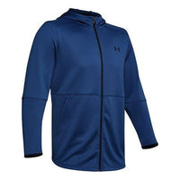Men's Under Armour WarmUp Training Sports Zipper hooded Tops Blue 1345259-449