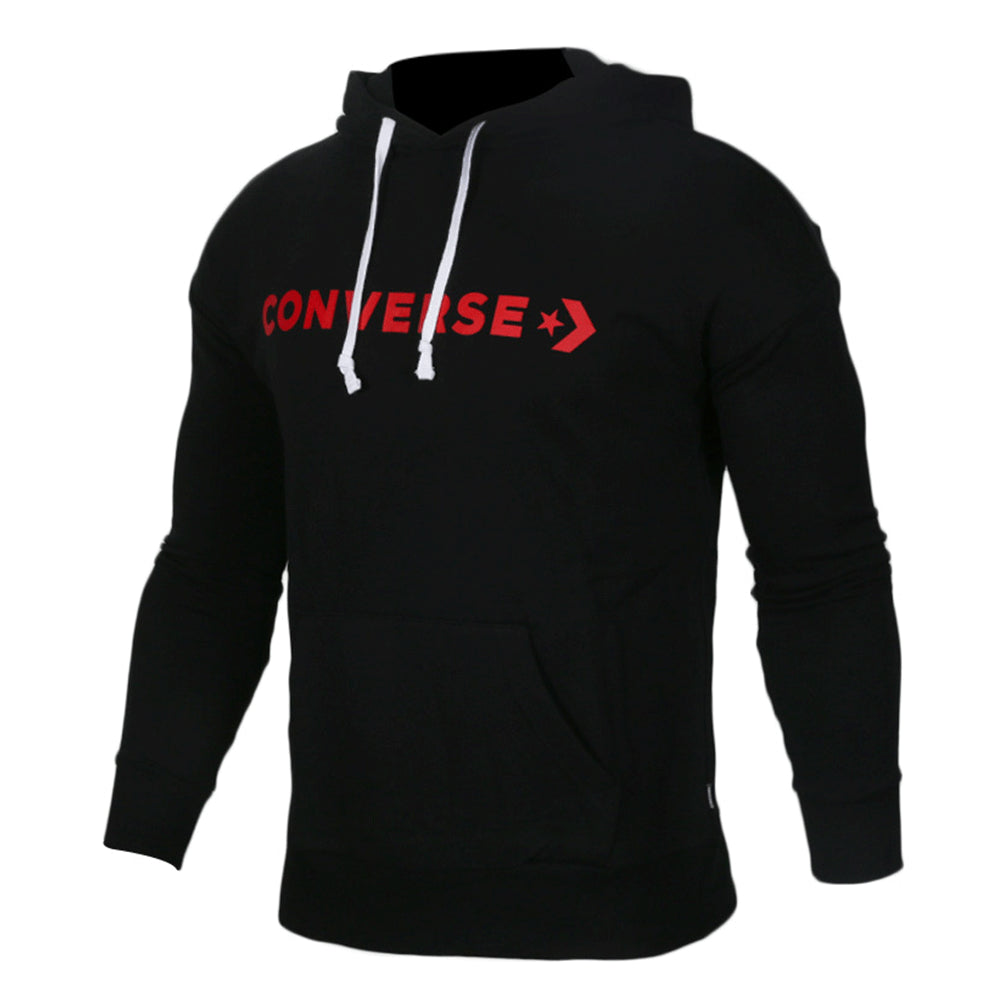 (WMNS) Converse Wordmark Big Logo Hoodie Asia Sizing 'Black' 10007113-A01
