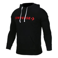 (WMNS) Converse Wordmark Big Logo Hoodie Asia Sizing 'Black' 10007113-A01
