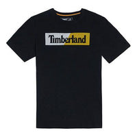 Timberland Casual Loose Round Neck Printing Short Sleeve Couple Style Black A2EM6-001