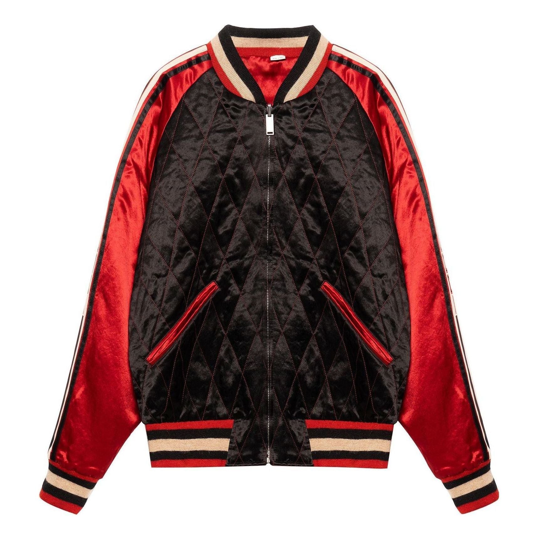 Gucci Reversible Acetate Bomber Jacket 'Black Red' 538282-ZAAJ3-1049