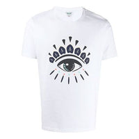 Men's KENZO Printing Round Neck Short Sleeve White FA55TS-0494YC