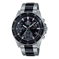 CASIO EDIFICE Stainless Steel Strap Mens SilverBlack Analog EFV-540SBK-1A
