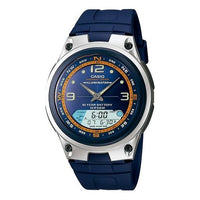 CASIO Mens SilverBlue Analog/Digital Combo AW-82-2AQ