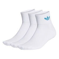 adidas originals Mid Ankle Sck Contrasting Colors Logo Sports Running Socks Couple Style 3 Pairs White GD3572