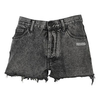 (WMNS) Off-White Logo Denim Black Shorts OWYC002R207740687500