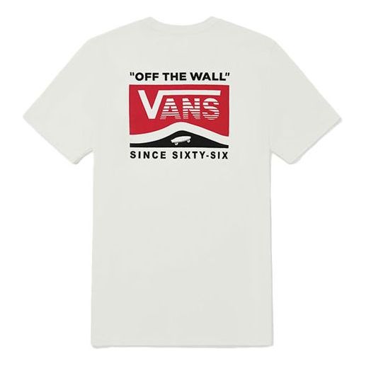 (WMNS) Vans Back Large Logo Printing Short Sleeve White VN0A4MNDWHT