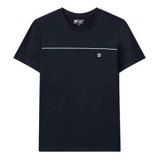 FILA Logo Alphabet Printing Round Neck Loose Short Sleeve Blue F11M028101G-NV