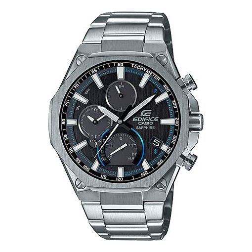 CASIO EDIFICE Solar Powered Sapphire Crystal Stainless Steel Strap Mens Silver Analog EQB-1100YD-1AJF