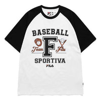 FILA FUSION Contrasting Colors raglan sleeve Sports Short Sleeve Black T11M122101F-BK