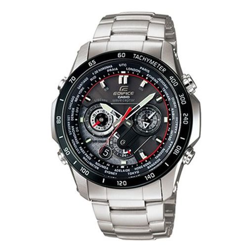 Casio Edifice Analog Watch 'Metallic Silver Black Steel' EQW-M1000DB-1A