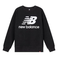 New Balance Essentials Stacked Logo Crew Sweatshirt Asia Sizing 'Black' AMT03560-BK