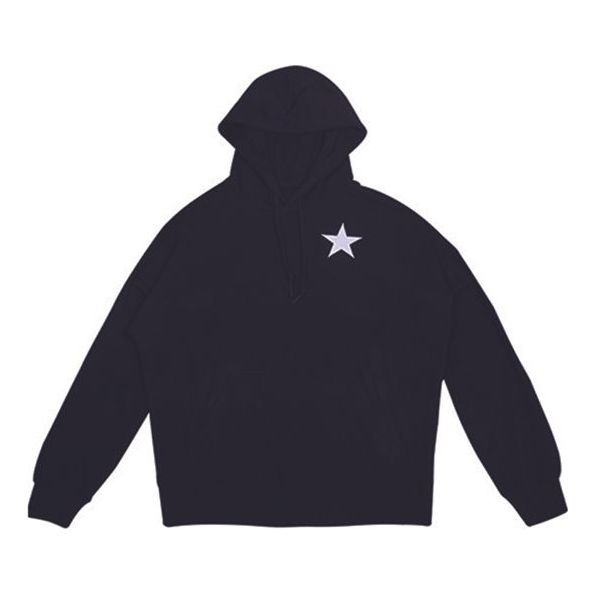 (WMNS) Converse Logo Knit hooded Drawstring Black 10020752-A01