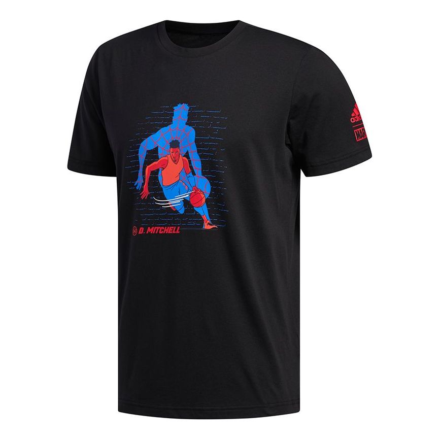 adidas x Marvel Spiderman Basketball T-Shirt 'Black' DX6894
