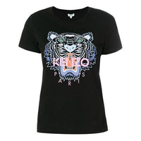 KENZO Classic Tiger Head Pattern Pure Cotton Short Sleeve Black F85-2TS721-4YA-99