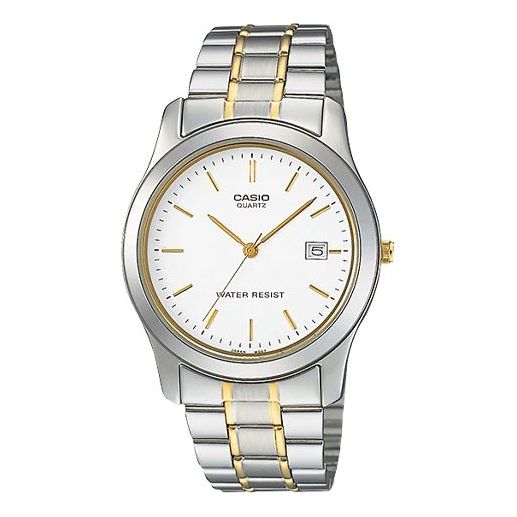 CASIO Waterproof Stainless Steel Strap Mens SilverWhite Analog MTP-1141G-7A2021