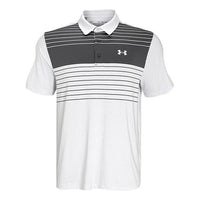 Men's Under Armour Playoff 2.0 Quick Dry Stripe Short Sleeve Polo Shirt Gray 1327037-031