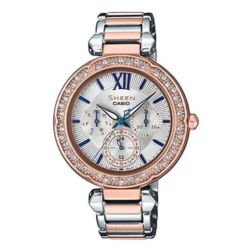 CASIO SHEEN Series Silver/Rose-Gold/White Rose Gold Analog SHE-3061SPG-7B