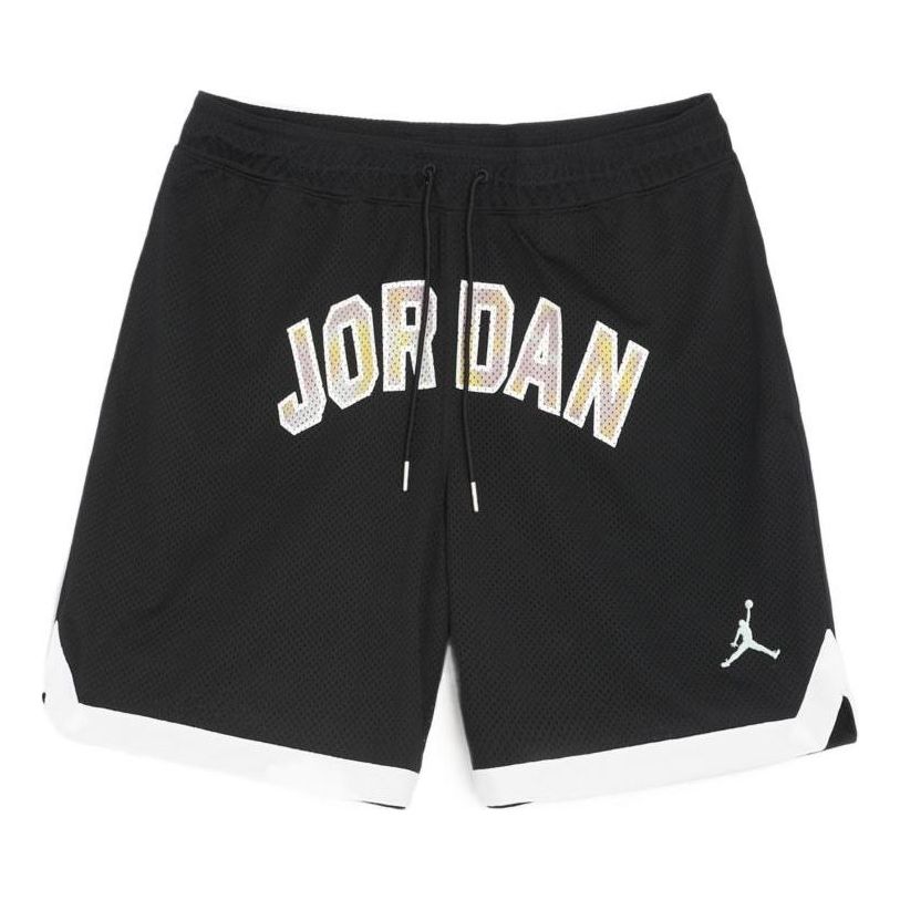 Men's Air Jordan Sport DNA Printing Logo Lacing Mesh Breathable Shorts Black DM1414-010