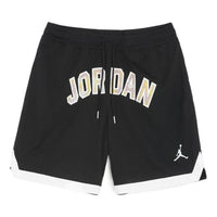 Men's Air Jordan Sport DNA Printing Logo Lacing Mesh Breathable Shorts Black DM1414-010
