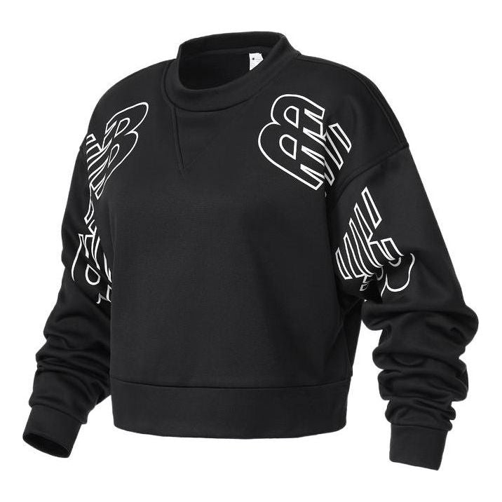 (WMNS) New Balance Relentless Boxy Pullover Asia Sizing 'Black White' WT21151-BK