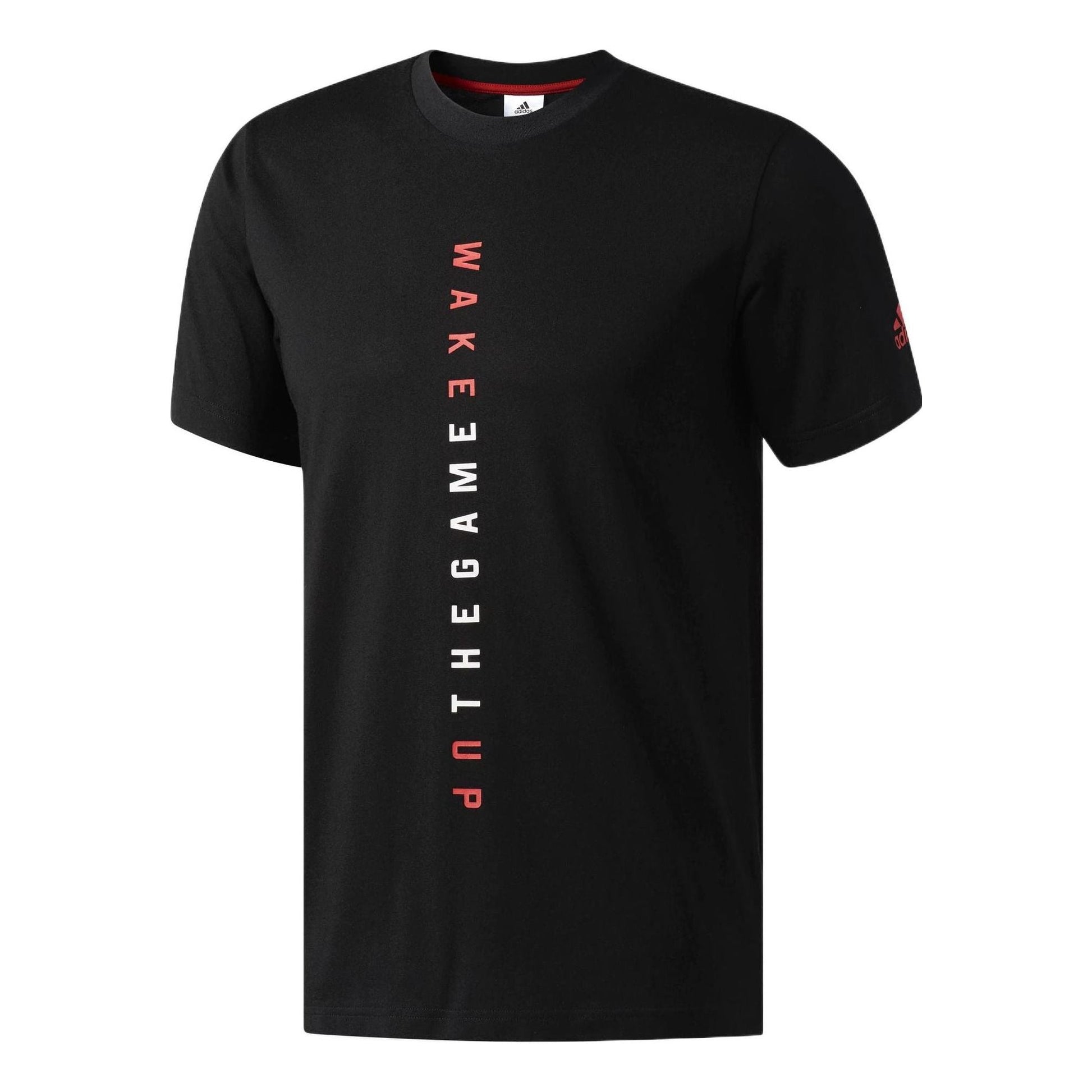 adidas Adi Slgn Tee Alphabet Printing Casual Round Neck Short Sleeve Black CV8506