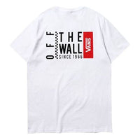 Vans Logo Alphabet Printing Short Sleeve Couple Style White VN0A4P4CWHT