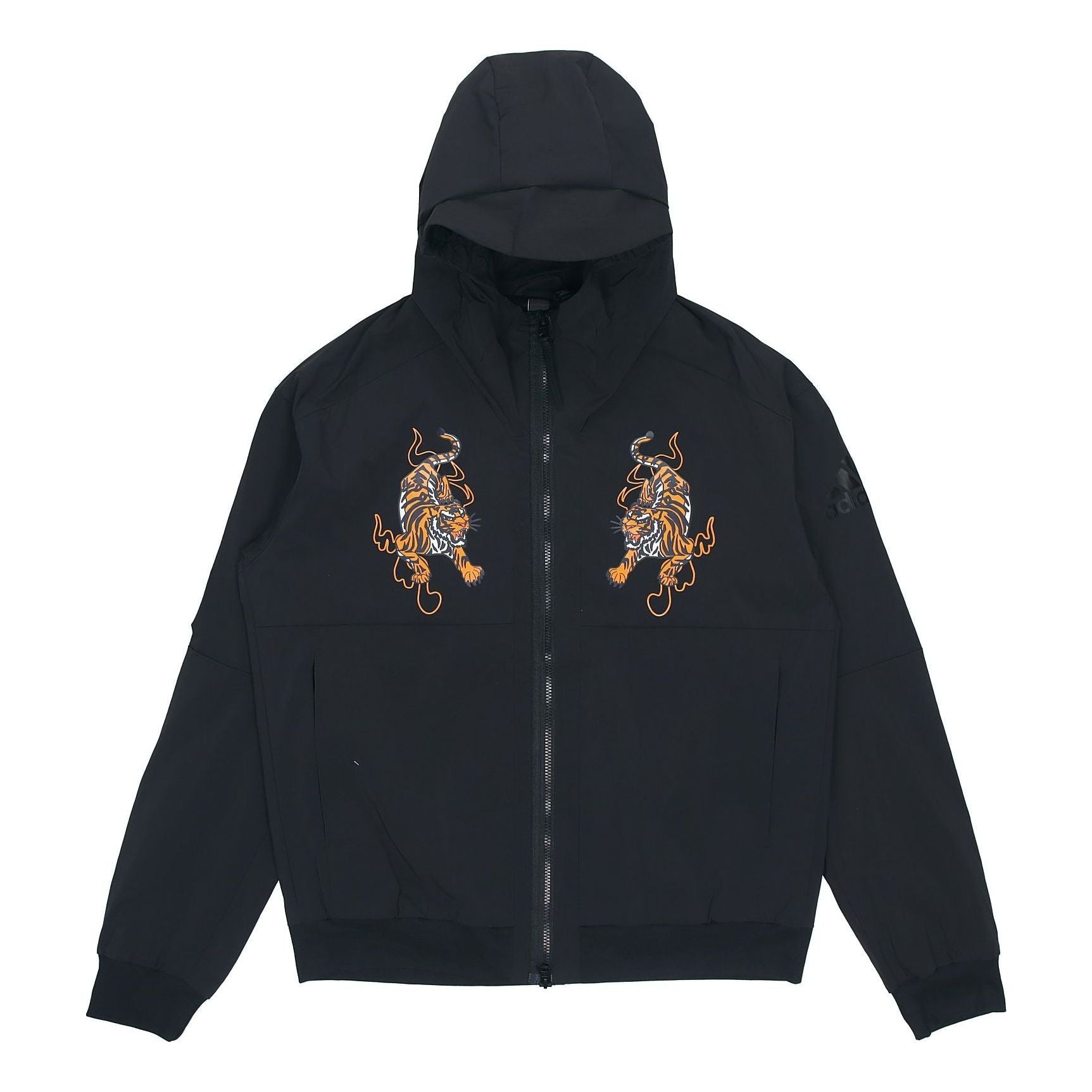 adidas Series Pattern Zipper Hooded Jacket Black GG0767