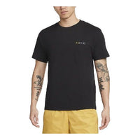 Men's Nike SS22 Back Cartoon Pattern Round Neck Short Sleeve Black T-Shirt DR7762-010