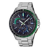 CASIO OCEANUSSeries Golden GPS Sportses Men's OCW-G1100-1A2 Green/Silver StrapBlack Dial Mens SilverBlack Analog OCW-G1100-1A2Q