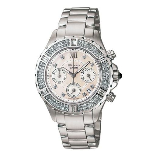 CASIO SHEEN Waterproof Stainless Steel Strap Silver Analog SHN-5503D-7A