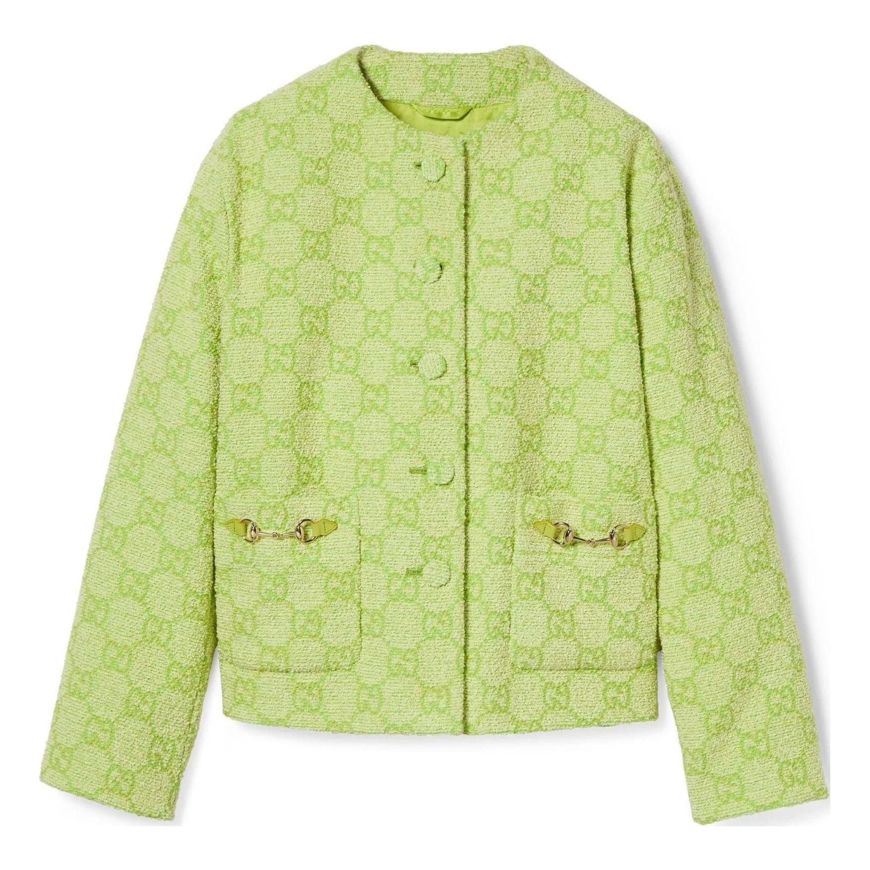 (WMNS) Gucci GG Boucle Cotton Jacket With Horsebit 'Lime green' 784817-Z8BSQ-3439