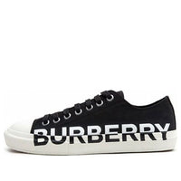 Burberry Logo Print Two Toned Sneakers 'Black Cotton White Sole' 80182701